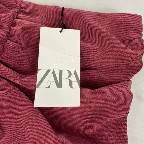 Zara Rusched High-Waist Corduroy Mini Skirt, M - Picture 8 of 9